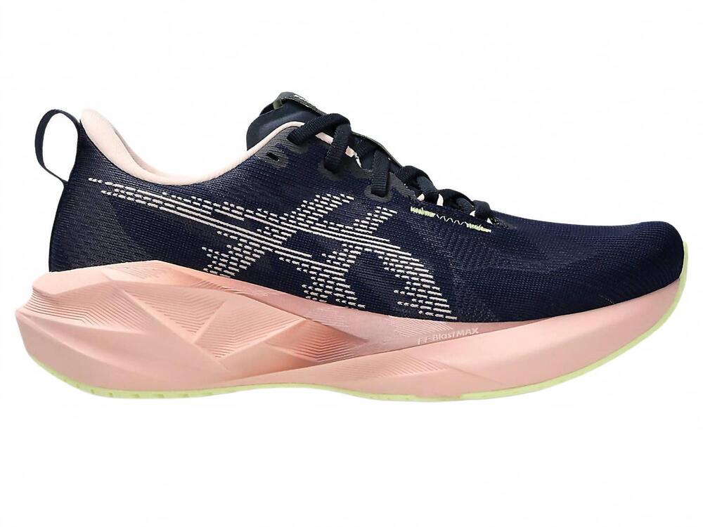 NEW ASICS women's novablast 5 running shoes in midnight breeze peach